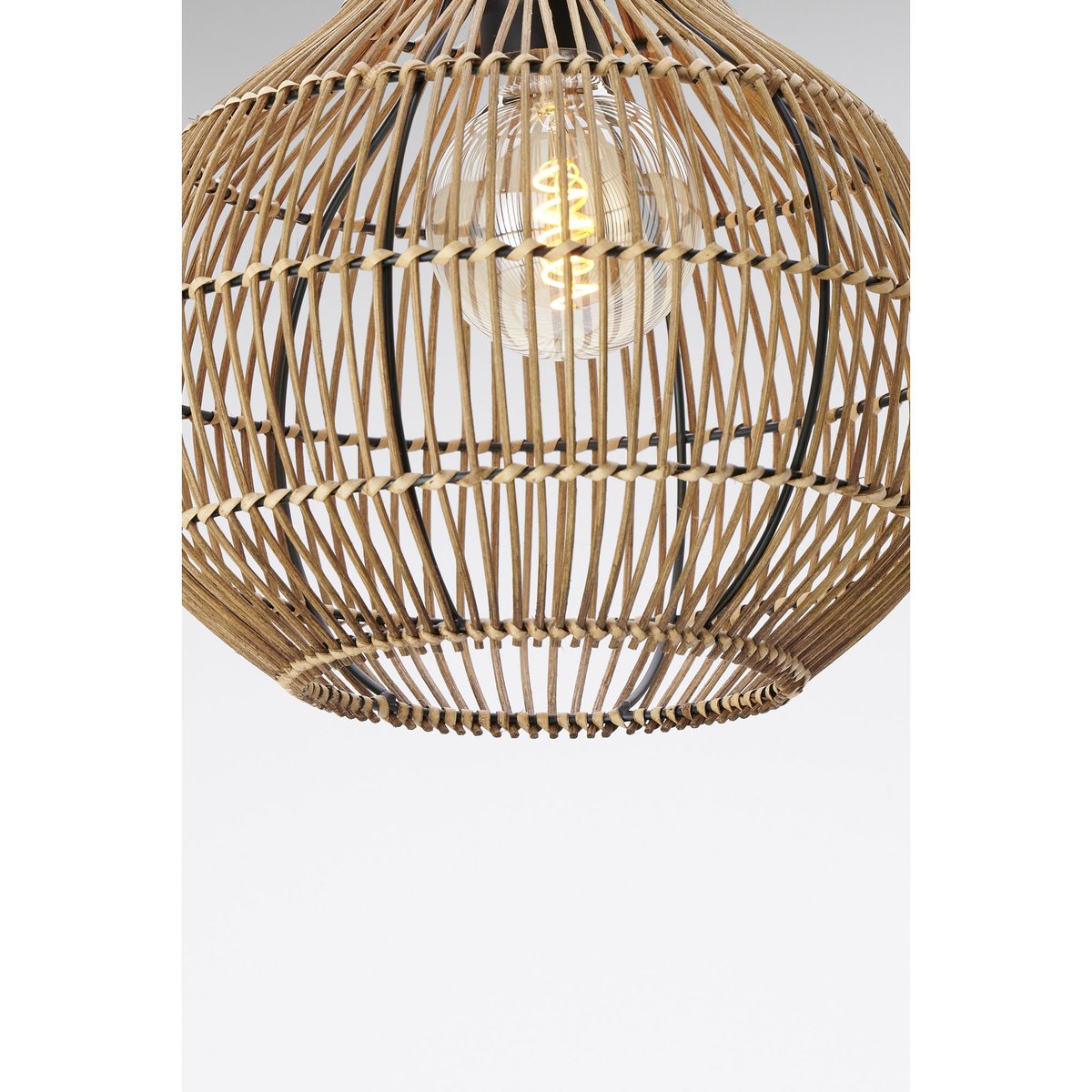 Lampe Suspendue Rotin PACINO marron foncé, LIGHT & LIVING 