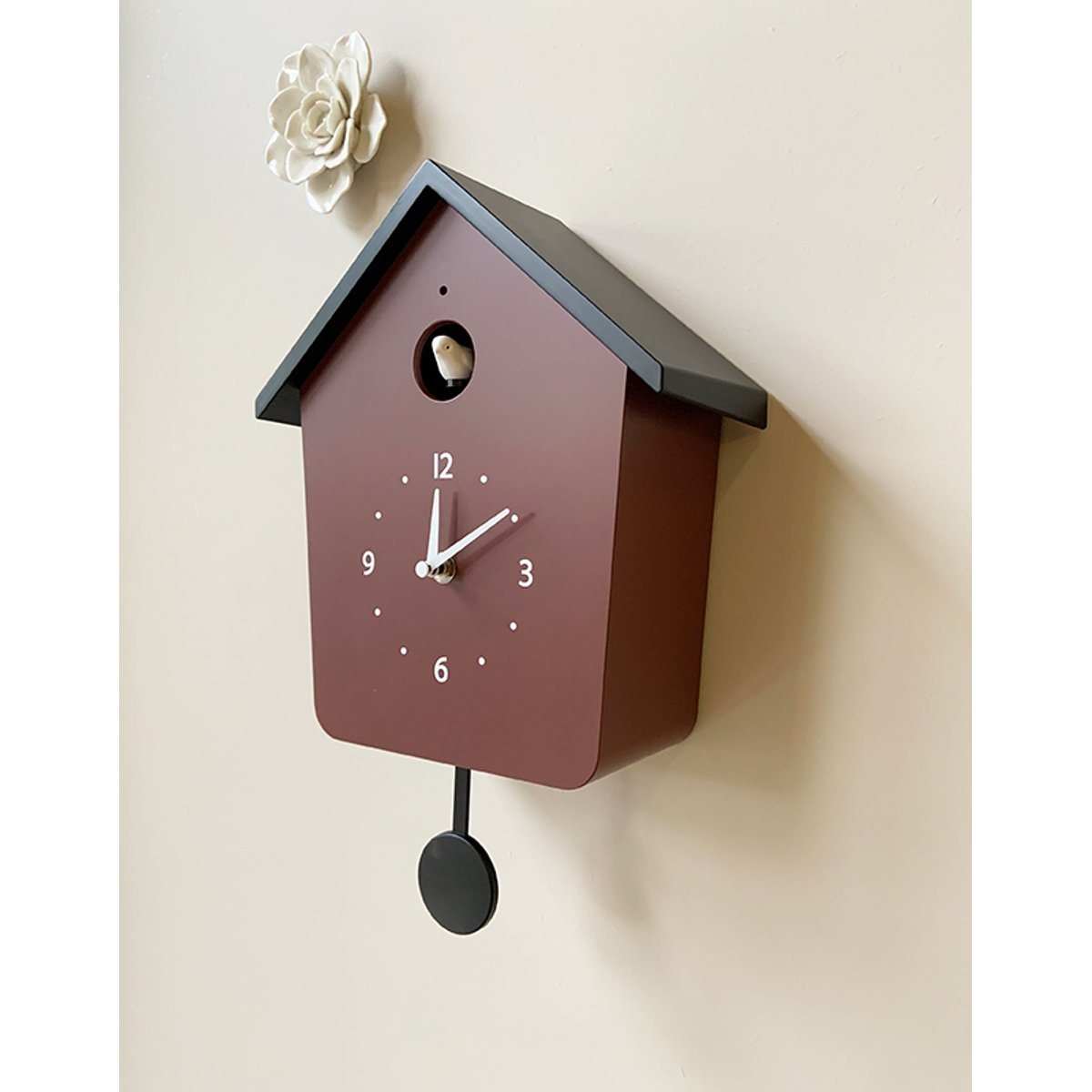 Horloge coucou 23x10x35.4cm rouge, EMDE