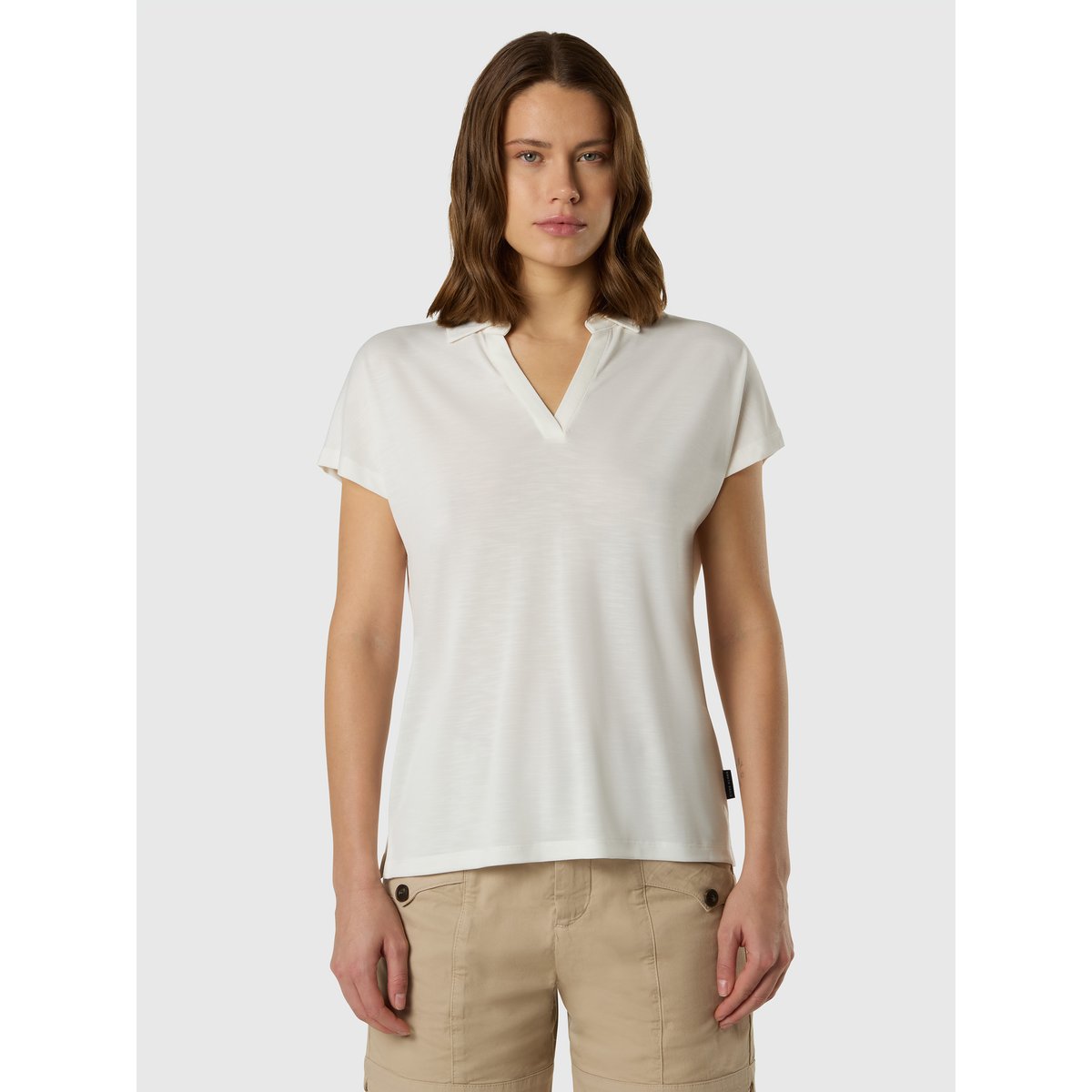 Polo sans boutons en jersey slub guimauve, NORTH SAILS