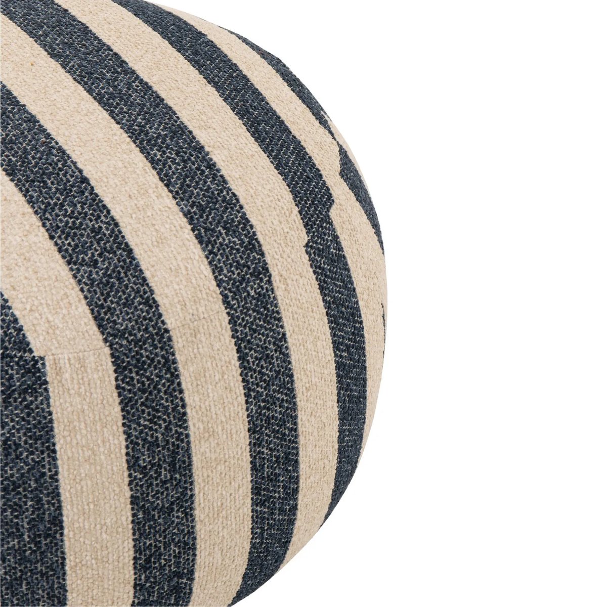 Pouf carré en tissu à rayures - AZUR bleu, HELLIN, DEPUIS 1862