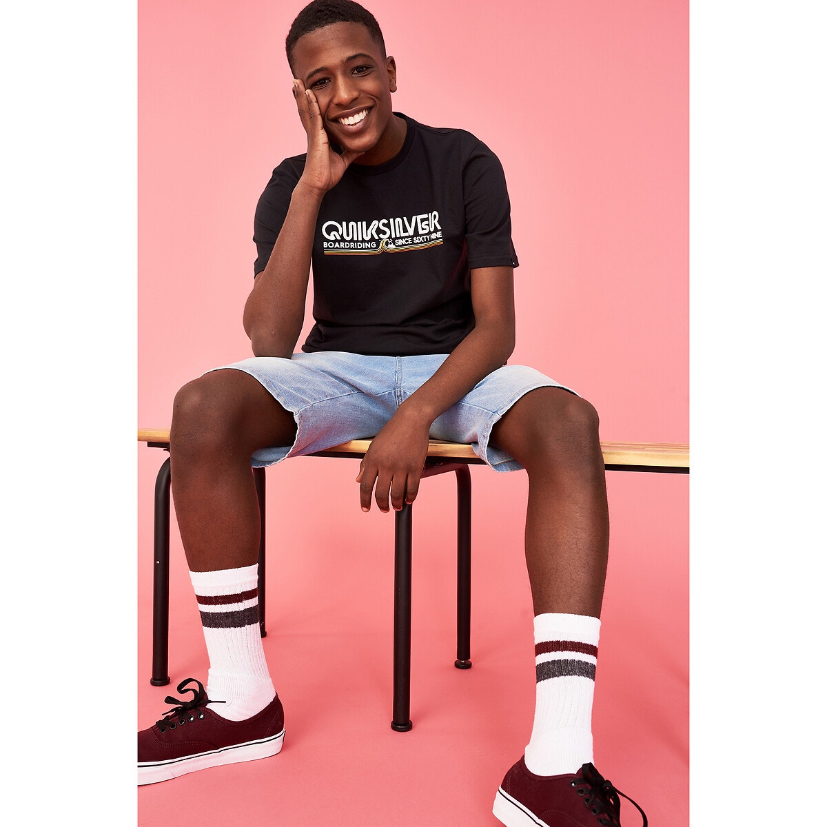 Baskets basses en toile bleu navy / blanc, VANS