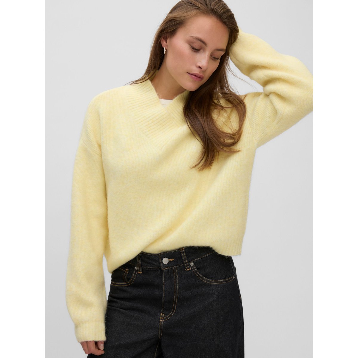 Pull En Maille jaune - lemonade 1, VERO MODA