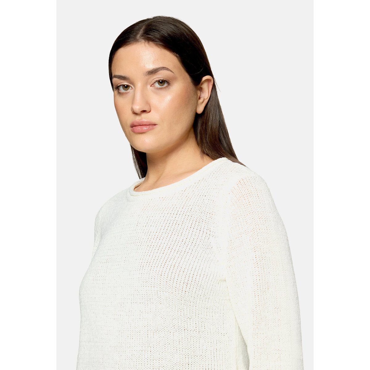 Pull-over en maille à manches 3/4 blanc, BETTY BARCLAY