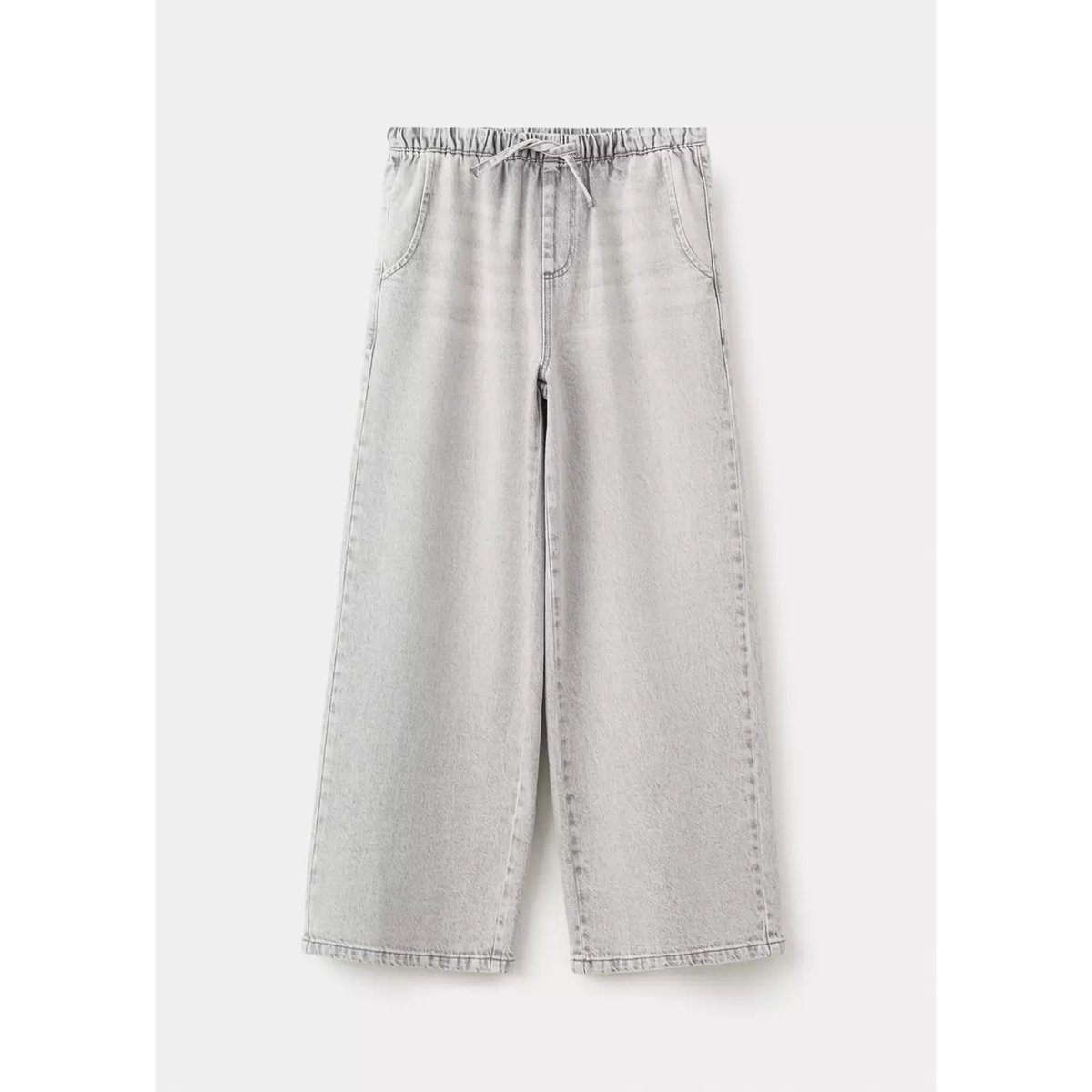 Jean droit à taille élastique gris denim, MANGO KIDS