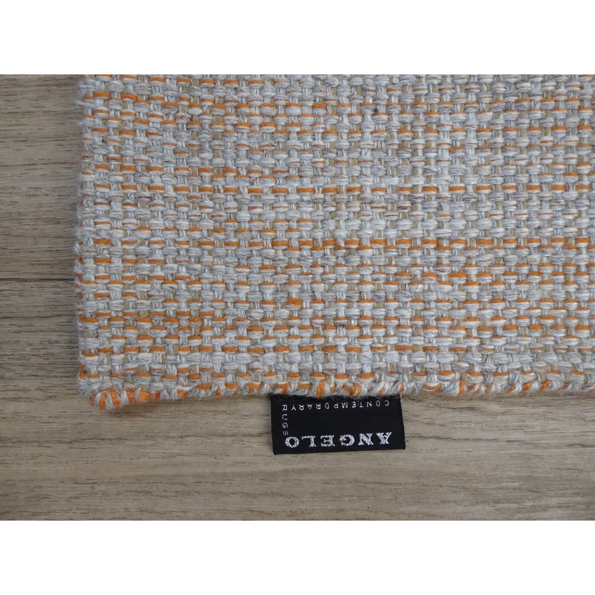 Tapis rectangulaire en laine HAMILTON gris, orange, RECOLLECTION