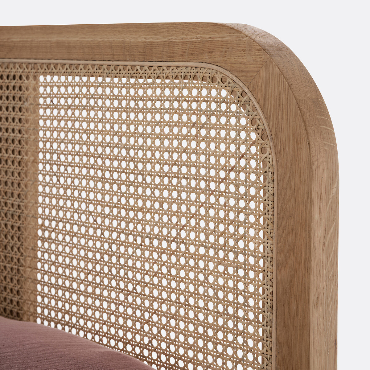 Madara Oak Veneer Rattan Cane Bed with Headboard and Bed Base oak, LA REDOUTE INTERIEURS