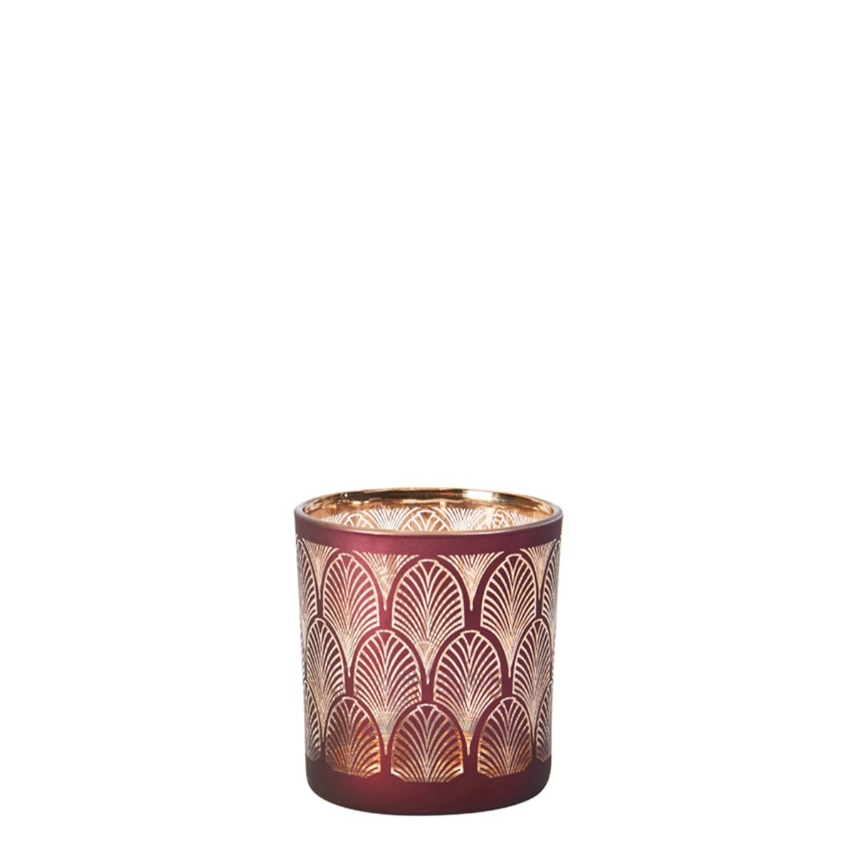 Porte-bougie décoratif en verre H7 bordeaux, SIA DECO