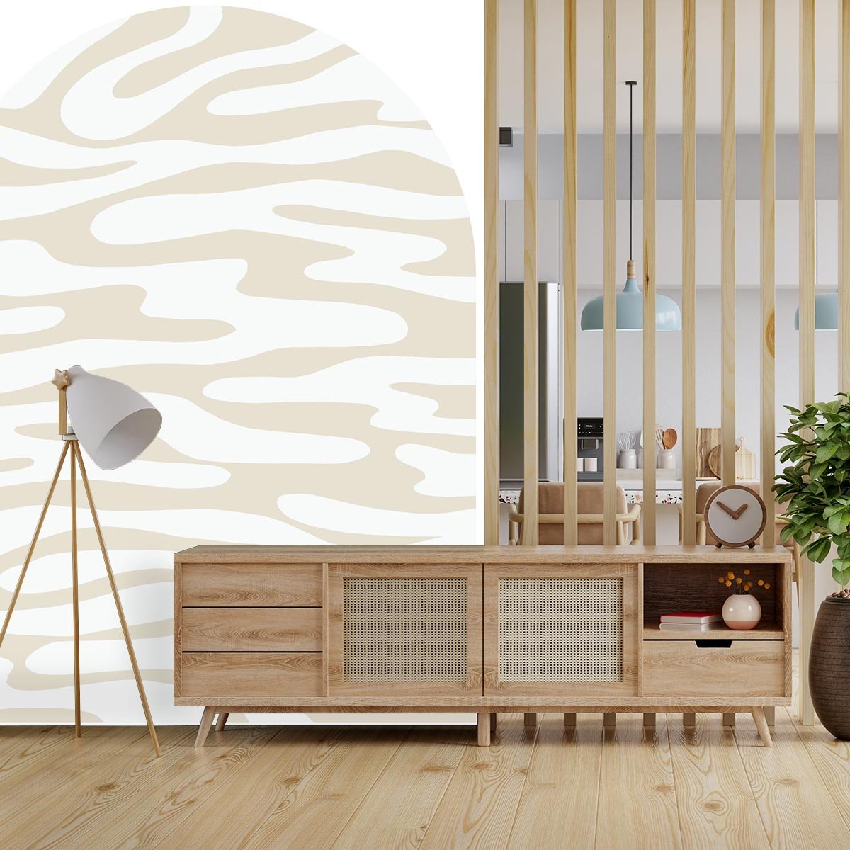 Papier peint nébuleuse blanche intissé, HEXOA
