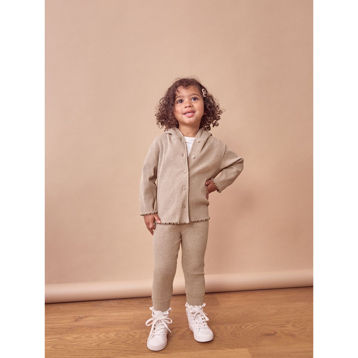 Legging et cardigan en maille à capuche marron, NEXT
