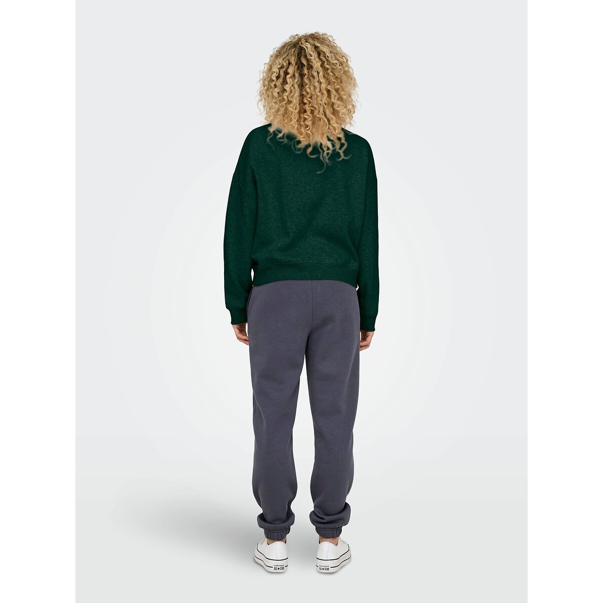 Sweat col rond vert, ONLY