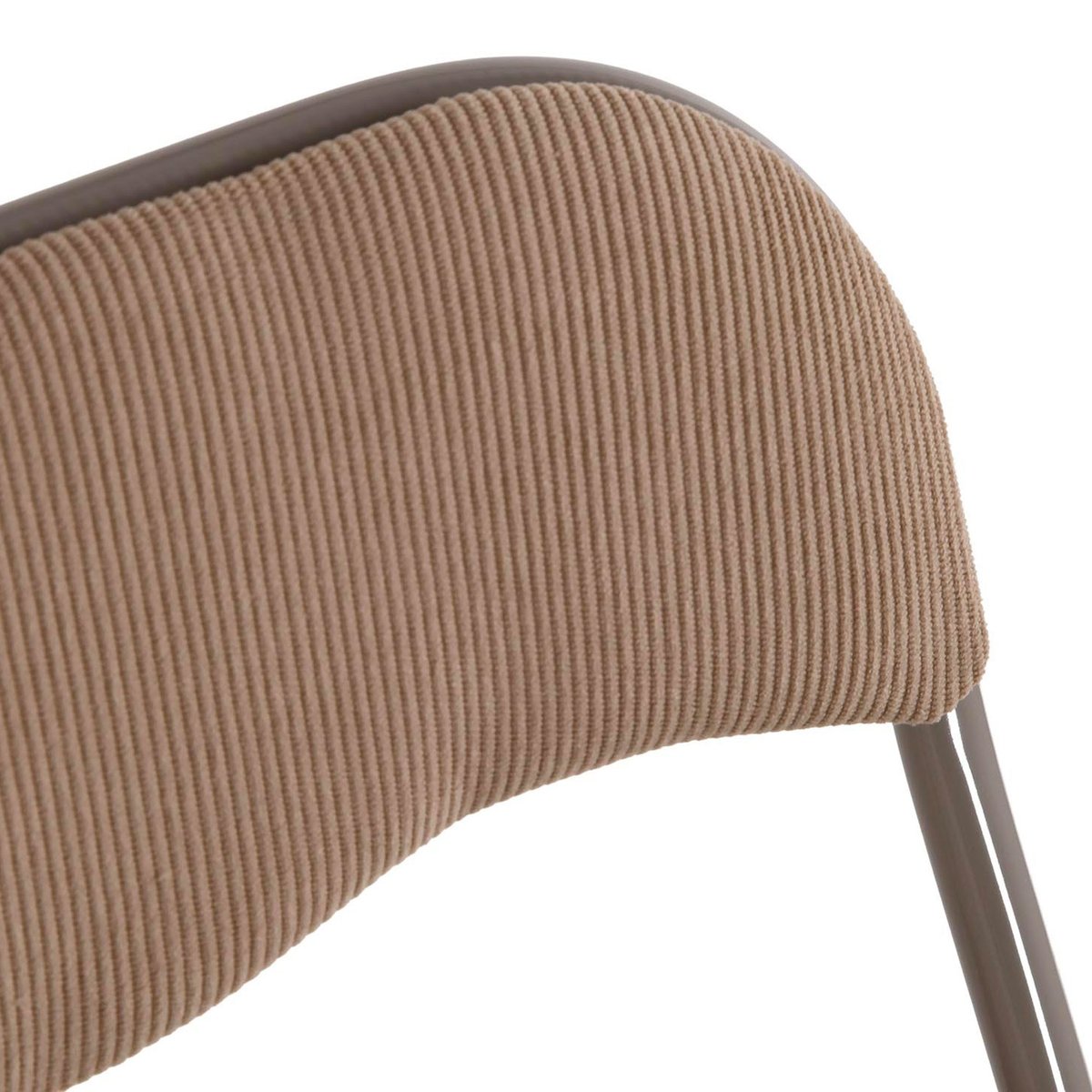 Chaise d'appoint pliante en velours côtelé beige 43x44x78cm beige, VERSA