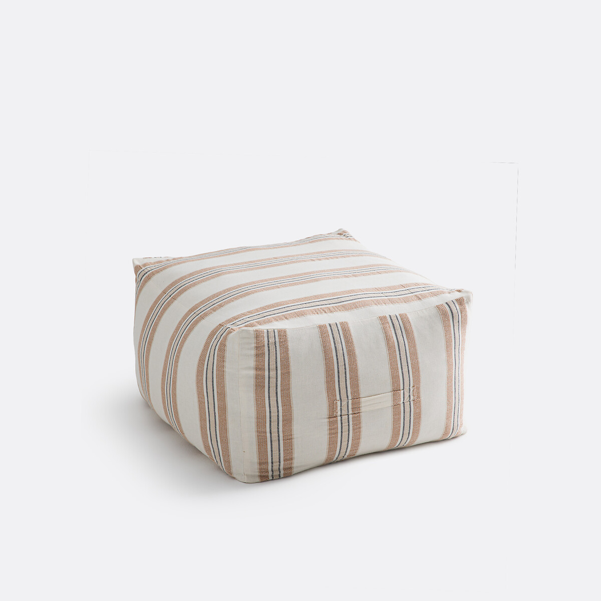 Puff de algodón a rayas, Aelle rayas beige negro, LA REDOUTE INTERIEURS