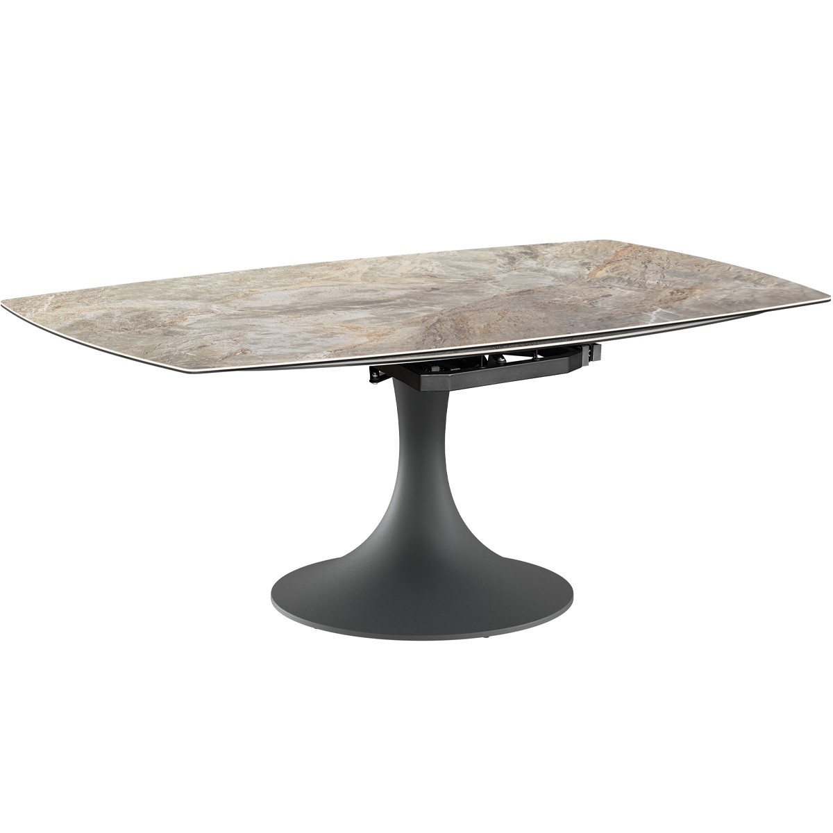 Table à manger extensible automatique 6/8 couv, céramique effet Marbre - SABBIA marbre taupe, HOMIFAB