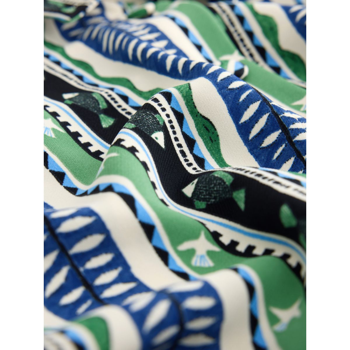 Robe chemise courte à manches longues imprimé poisson bleu, NEXT
