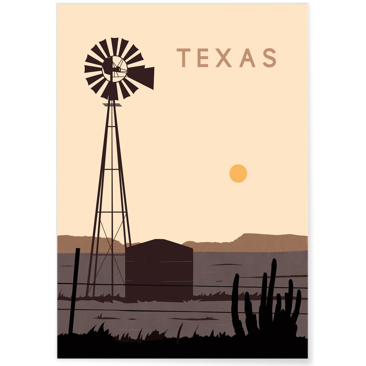 Poster Texas blanc, L'AFFICHERIE