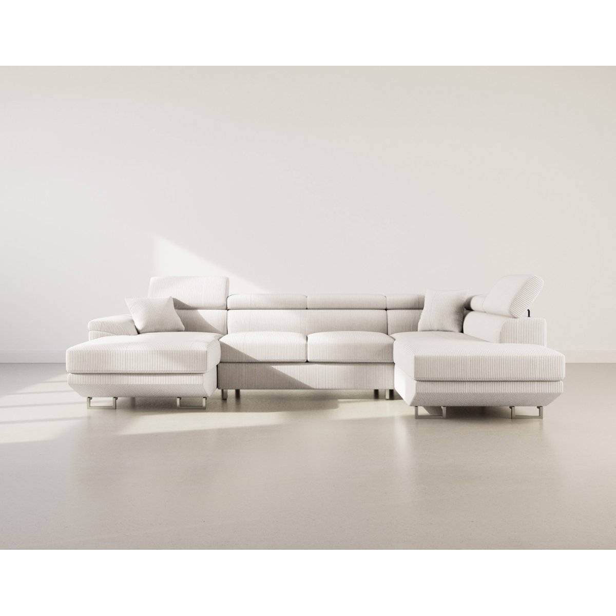 Canapé d'Angle Convertible 7 places - BAOJI beige, BEST MOBILIER