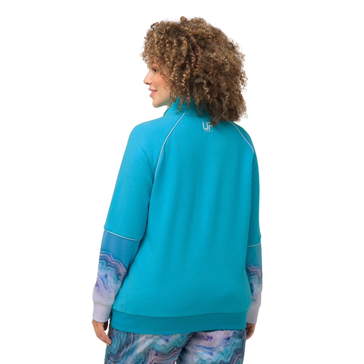 Veste en molleton à col montant turquoise clair, ULLA POPKEN
