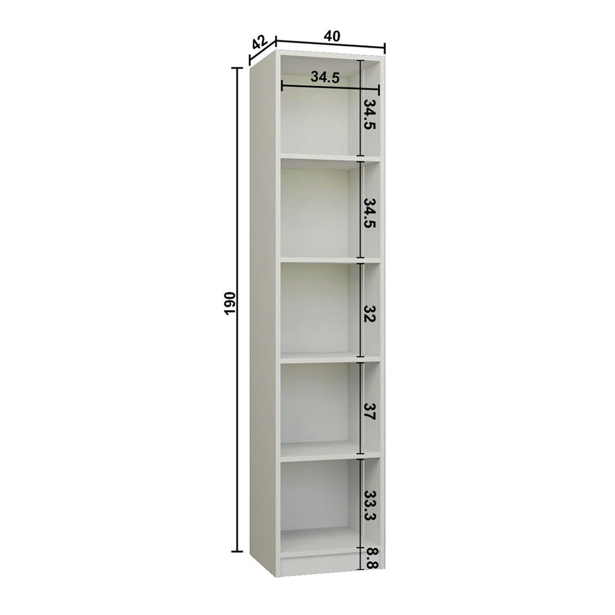 Vitrine colonne à LED décor blanc et noir 5 étagères AURA blanc, PIER IMPORT