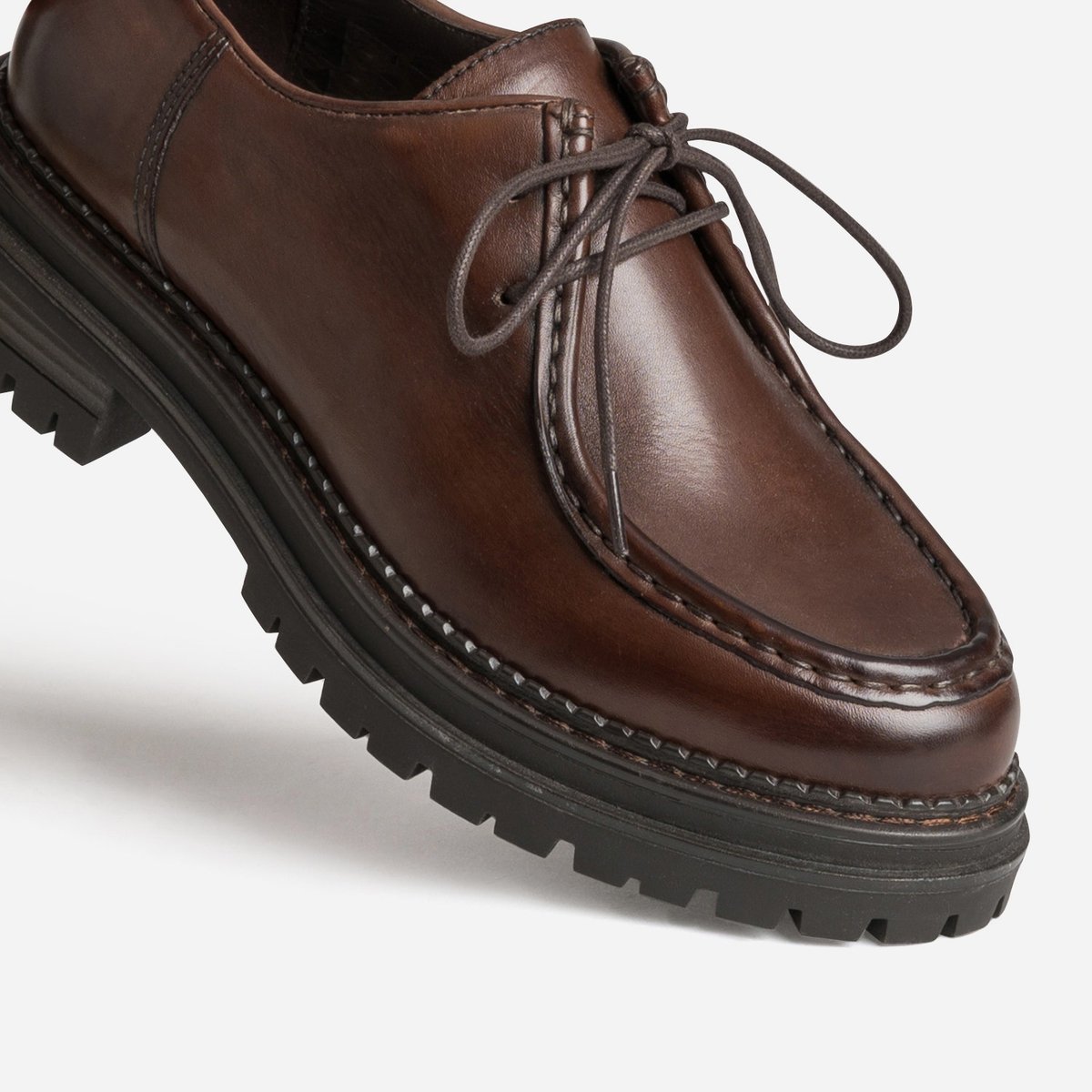Derby en cuir FREDINE chocolat, ERAM