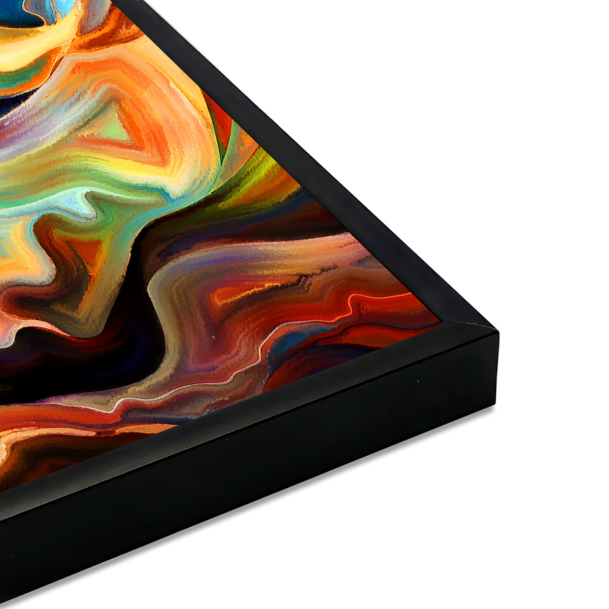 Affiche encadrée abstraction colorée artistique affiche + cadre en métal - noir, HEXOA