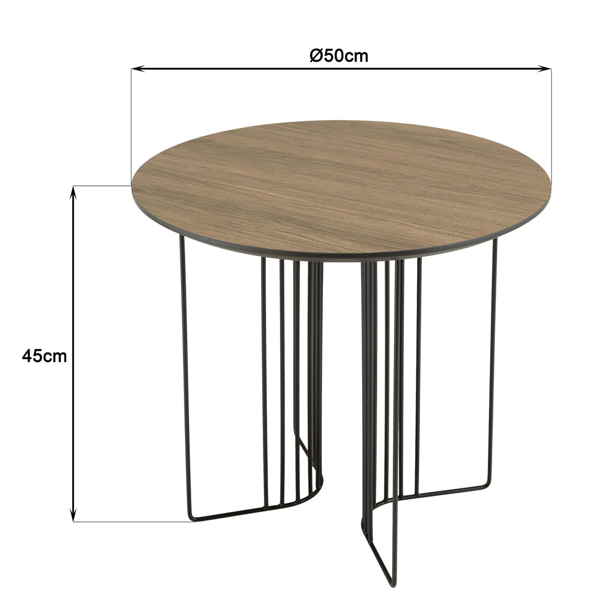 Table d'appoint ronde pieds modernes  LANDAISE bois naturel, PIER IMPORT