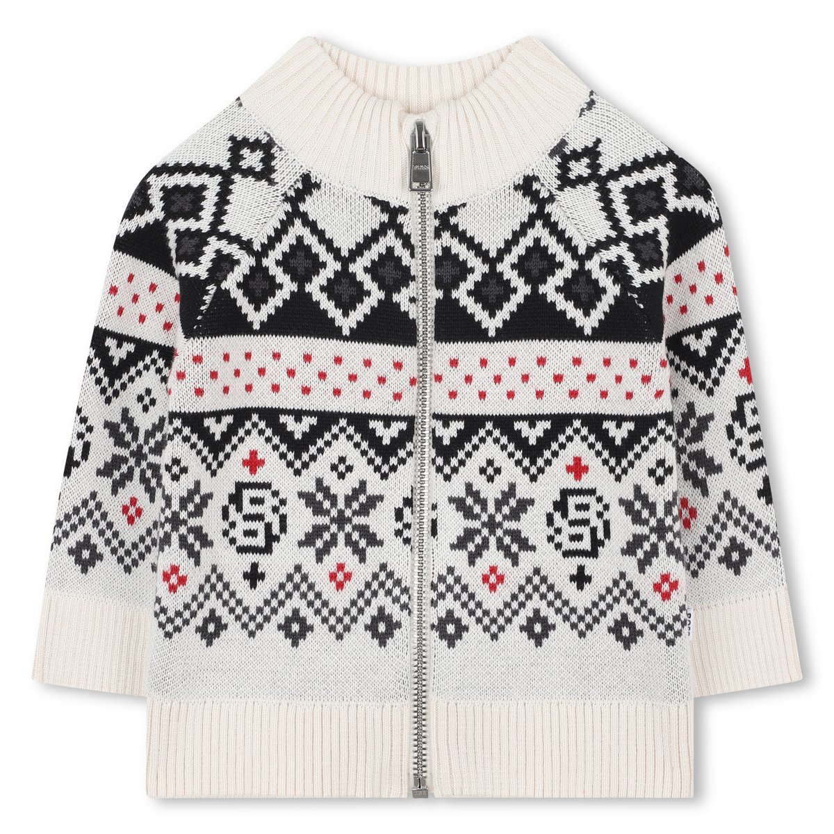 Cardigan con colletto rialzato vanille, BOSS KIDSWEAR