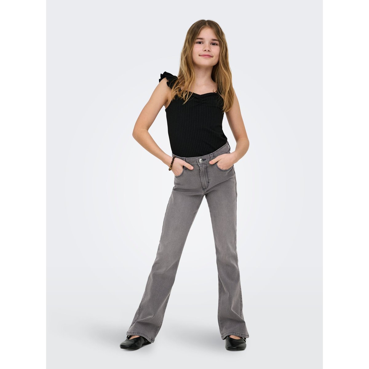 Jean Flared grise - light grey denim 1, KIDS ONLY