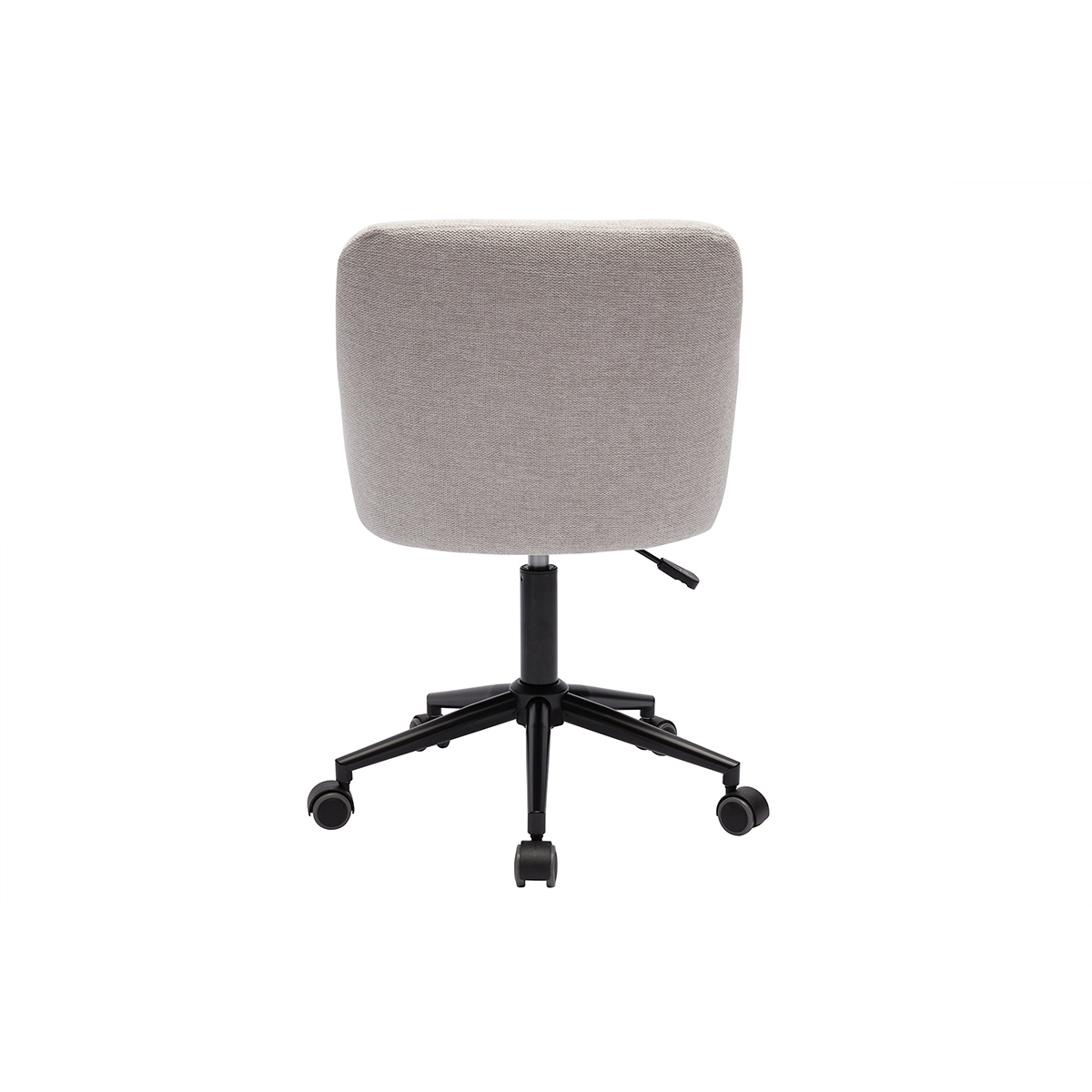 Chaise de bureau capitonnée à roulettes en tissu effet velours texturé beige et métal noir BALTIK beige, MILIBOO