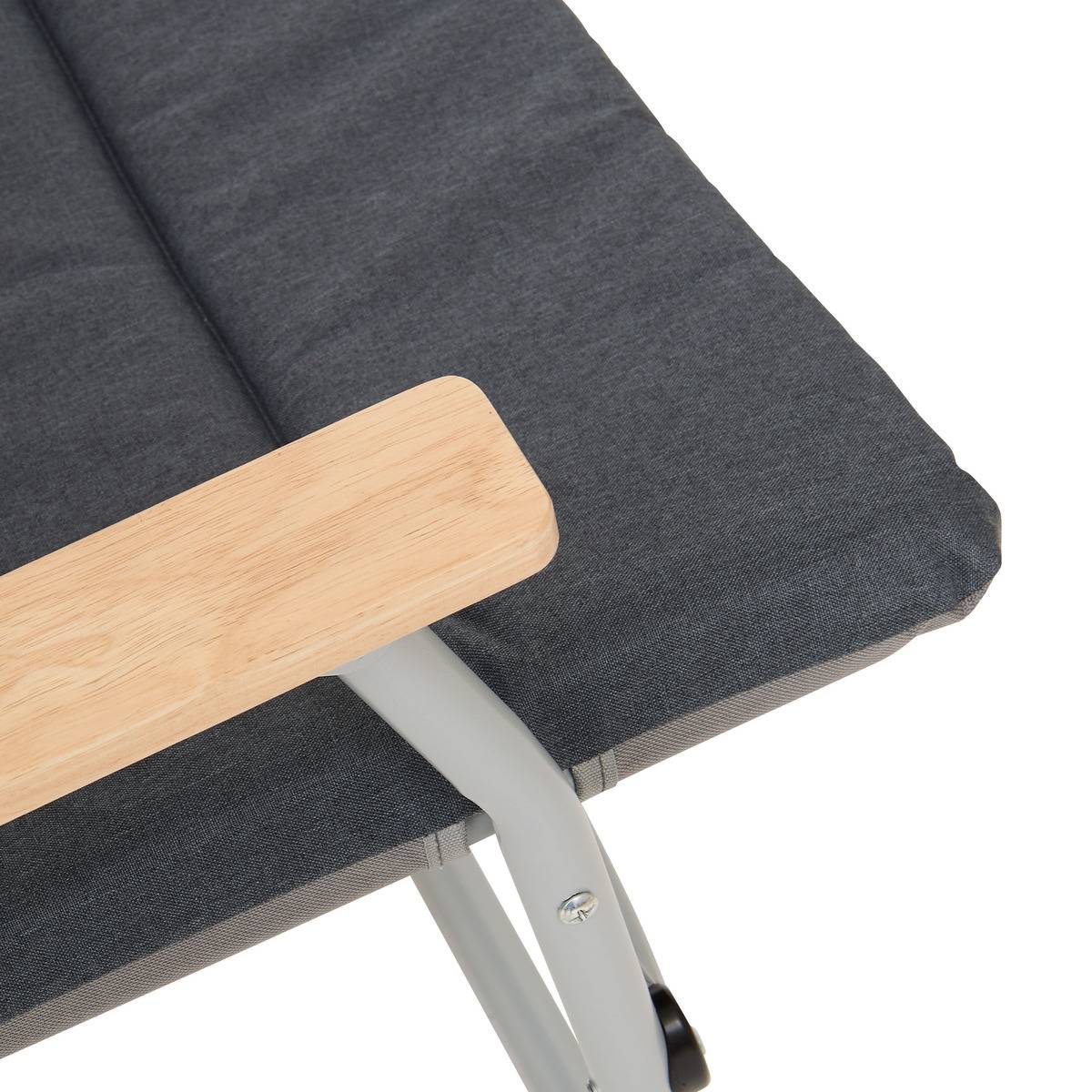 Fauteuil de camping pliant avec accoudoirs en bois gris, 5FIVE SIMPLY SMART