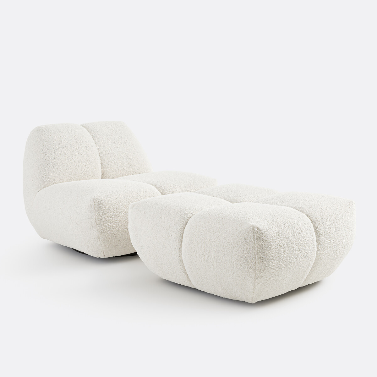 Pouf, bouclette épaisse, L83 cm, Nuria ecru, LA REDOUTE INTERIEURS