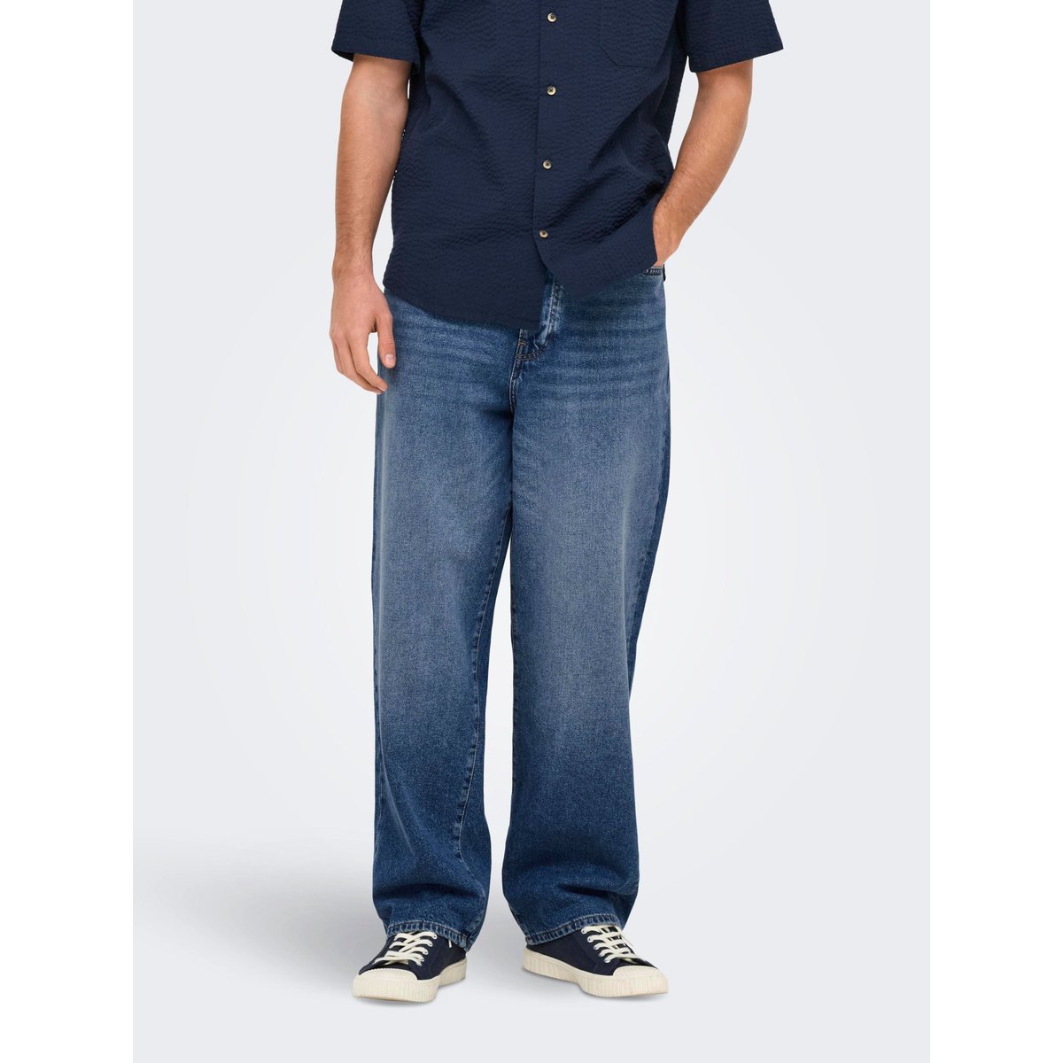Jean À Coupe Ample medium blue denim, ONLY & SONS
