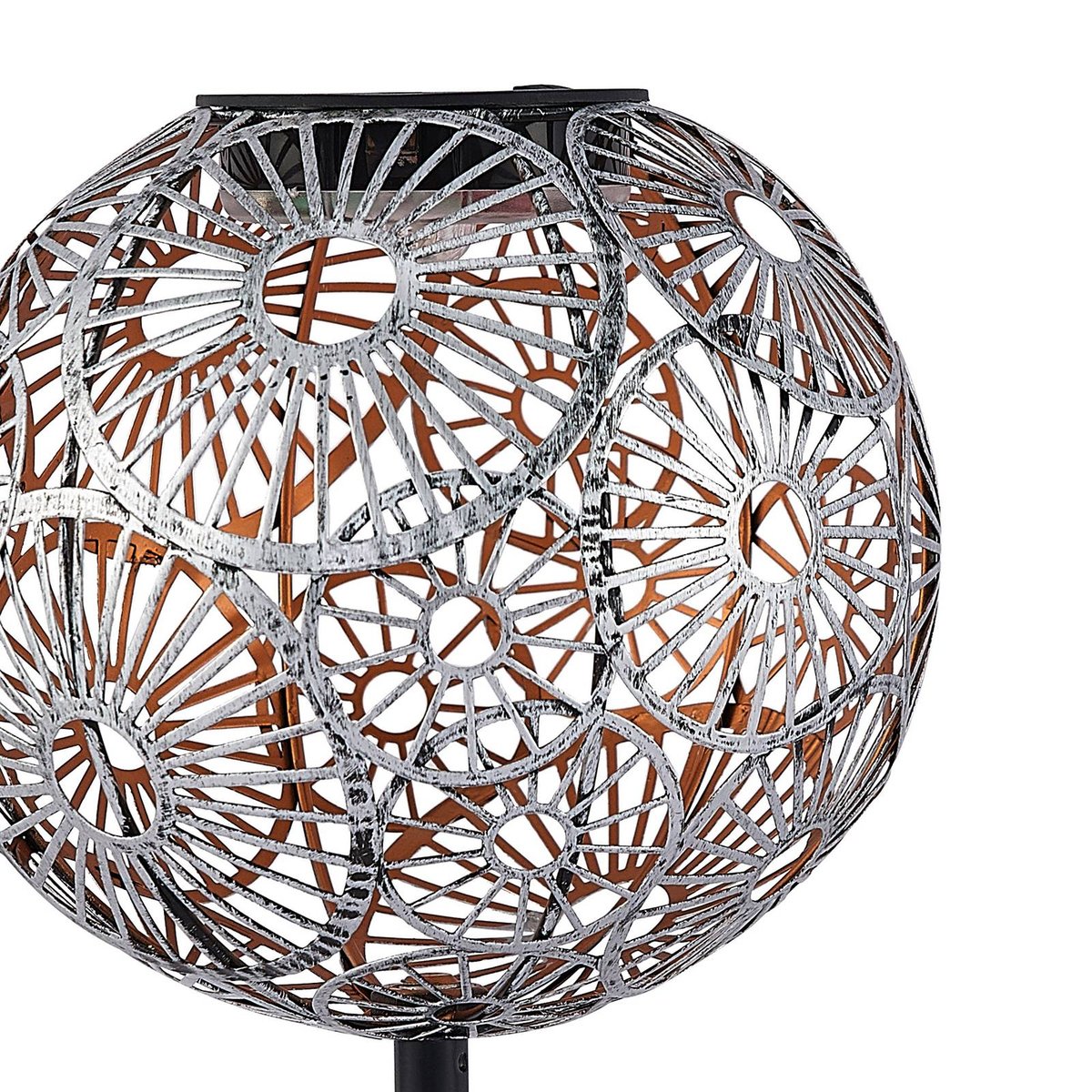 Lampe solaire en métalLED, Vilani argenté, brossé, LINDBY