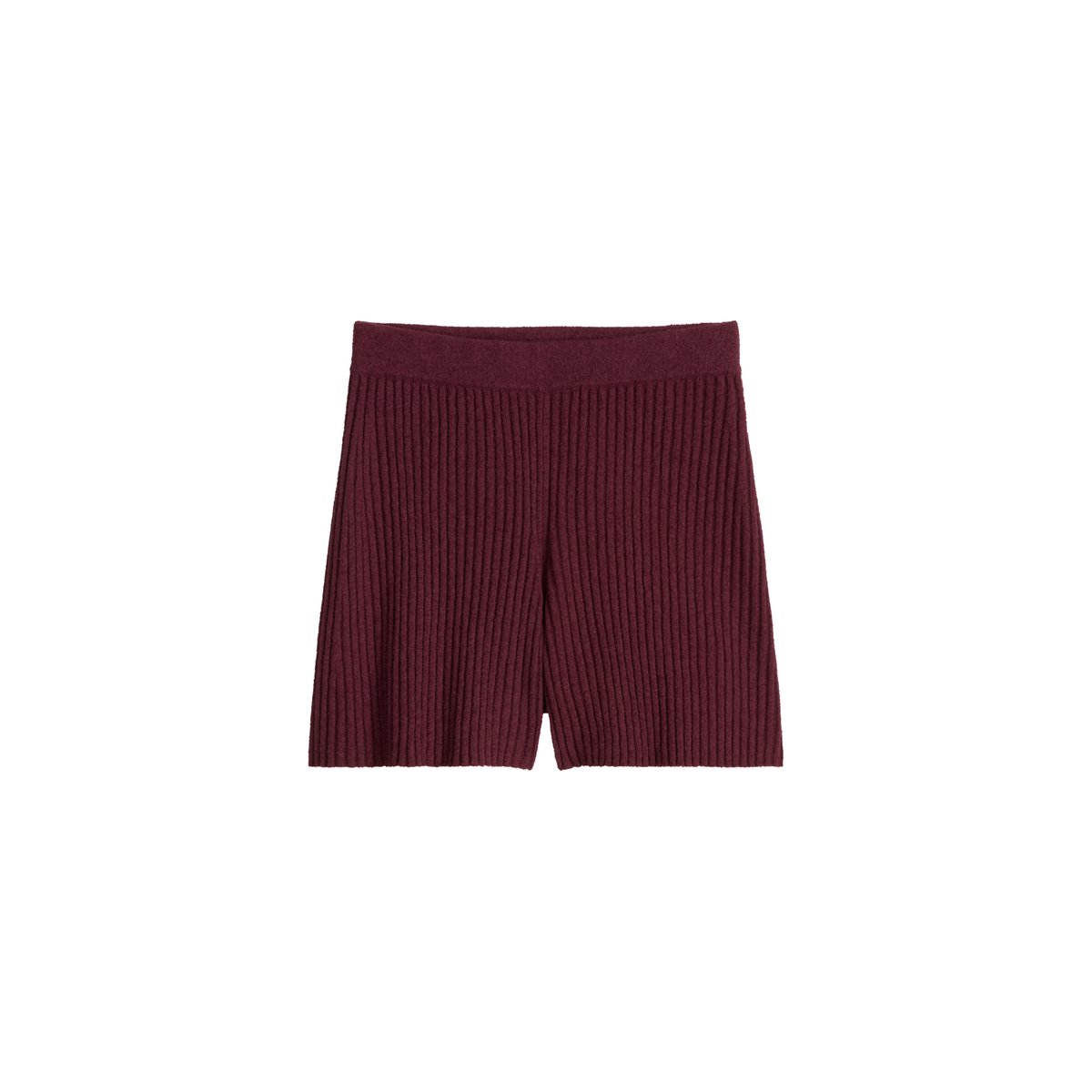 Short en tricot slim en mélange de coton organique côtelé rouge foncé, MARC O’POLO DENIM