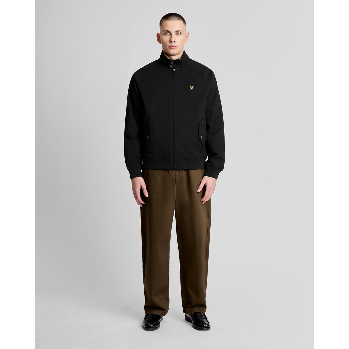 Veste col montant en coton noir jais, LYLE & SCOTT