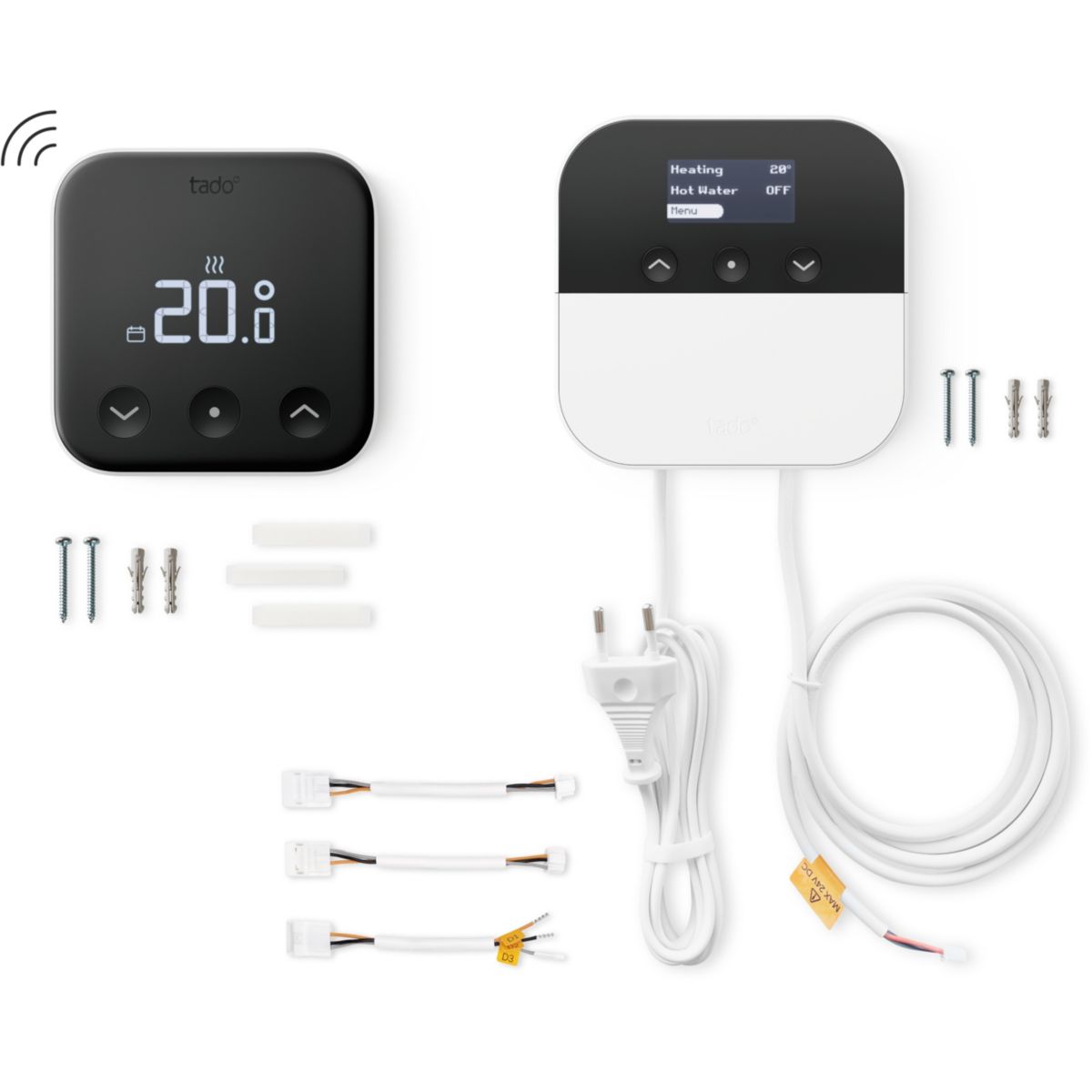 Thermostat connecté Kit X sans fil et optimiseur de PAC couleur unique, TADO