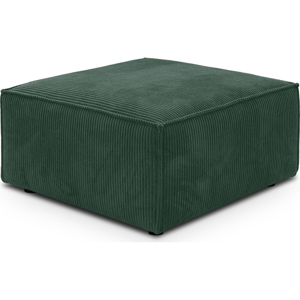 Pouf en velours côtelé - LIVIA vert forêt, HOMIFAB