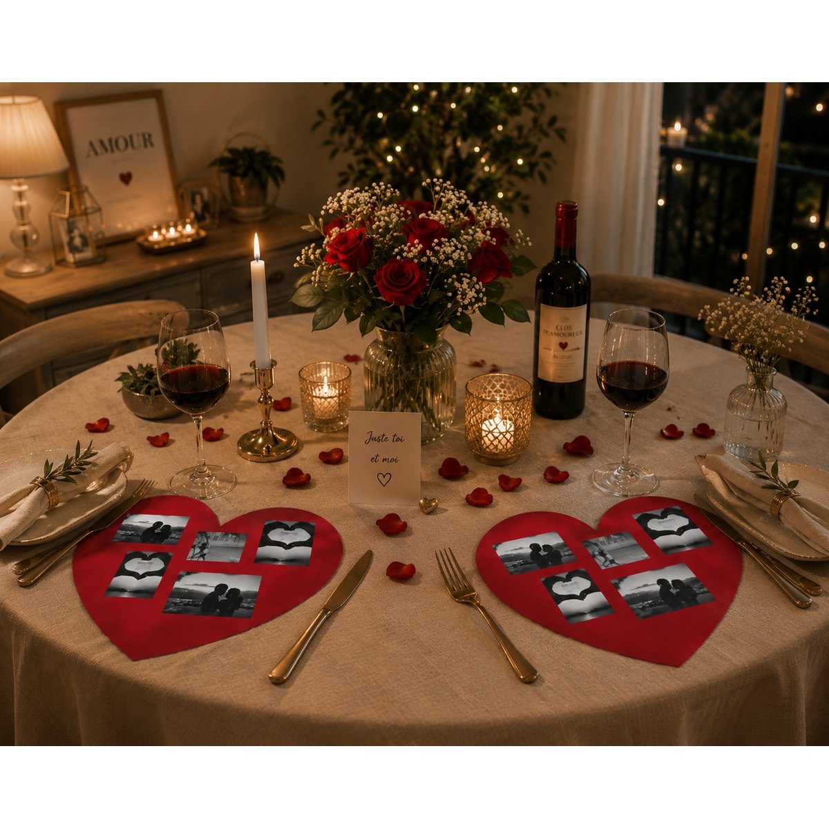 Set de table photos Coeur rouge, EDEN