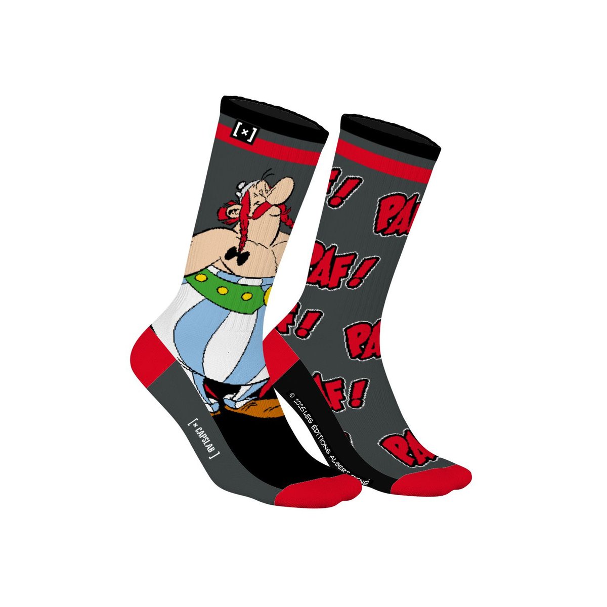 Chaussette Coton Astérix Et Obélix gris/noir/rouge/bleu/blanc/vert/jaune, CAPSLAB