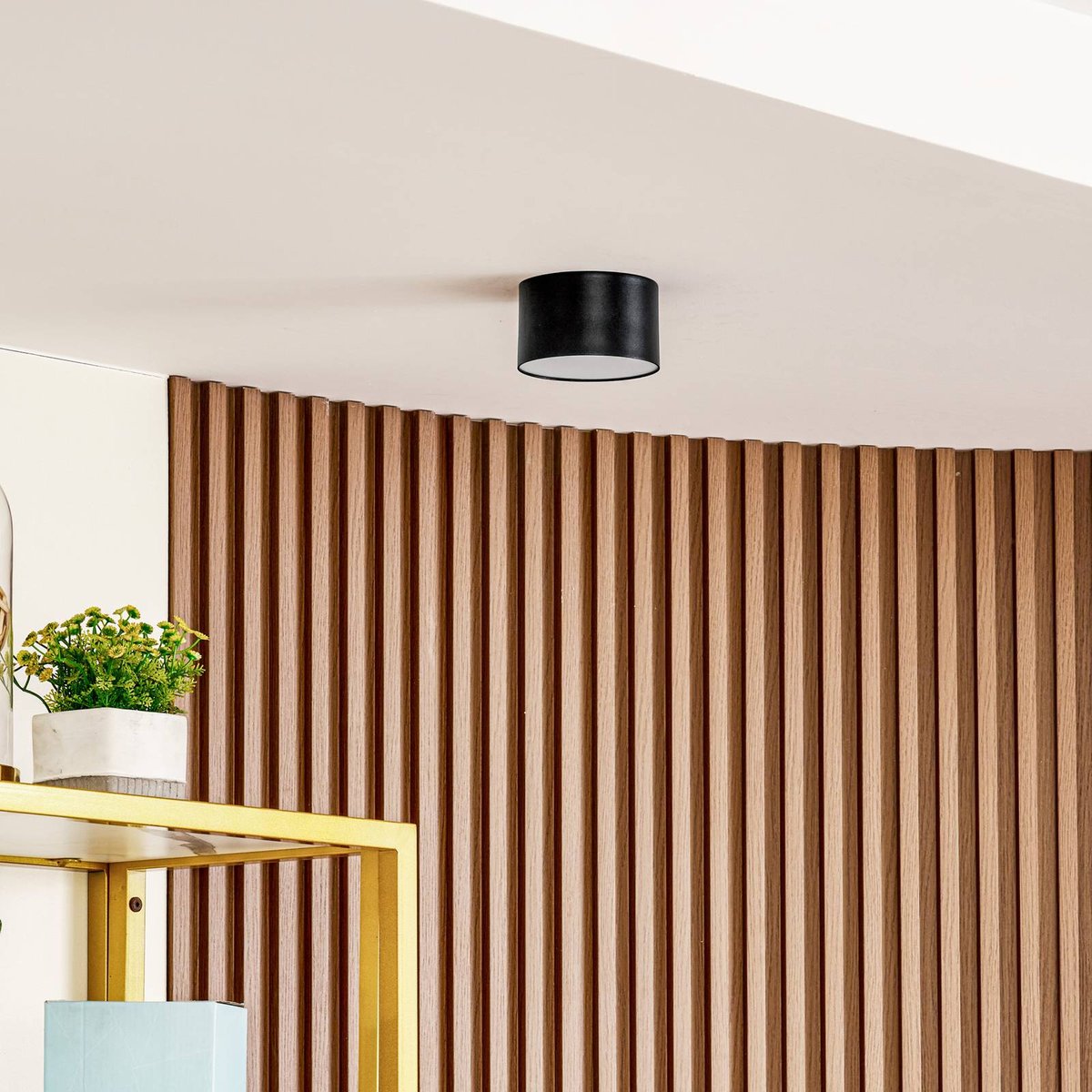 Plafonnier en aluminium moderneLED, Nivoria noir, LINDBY