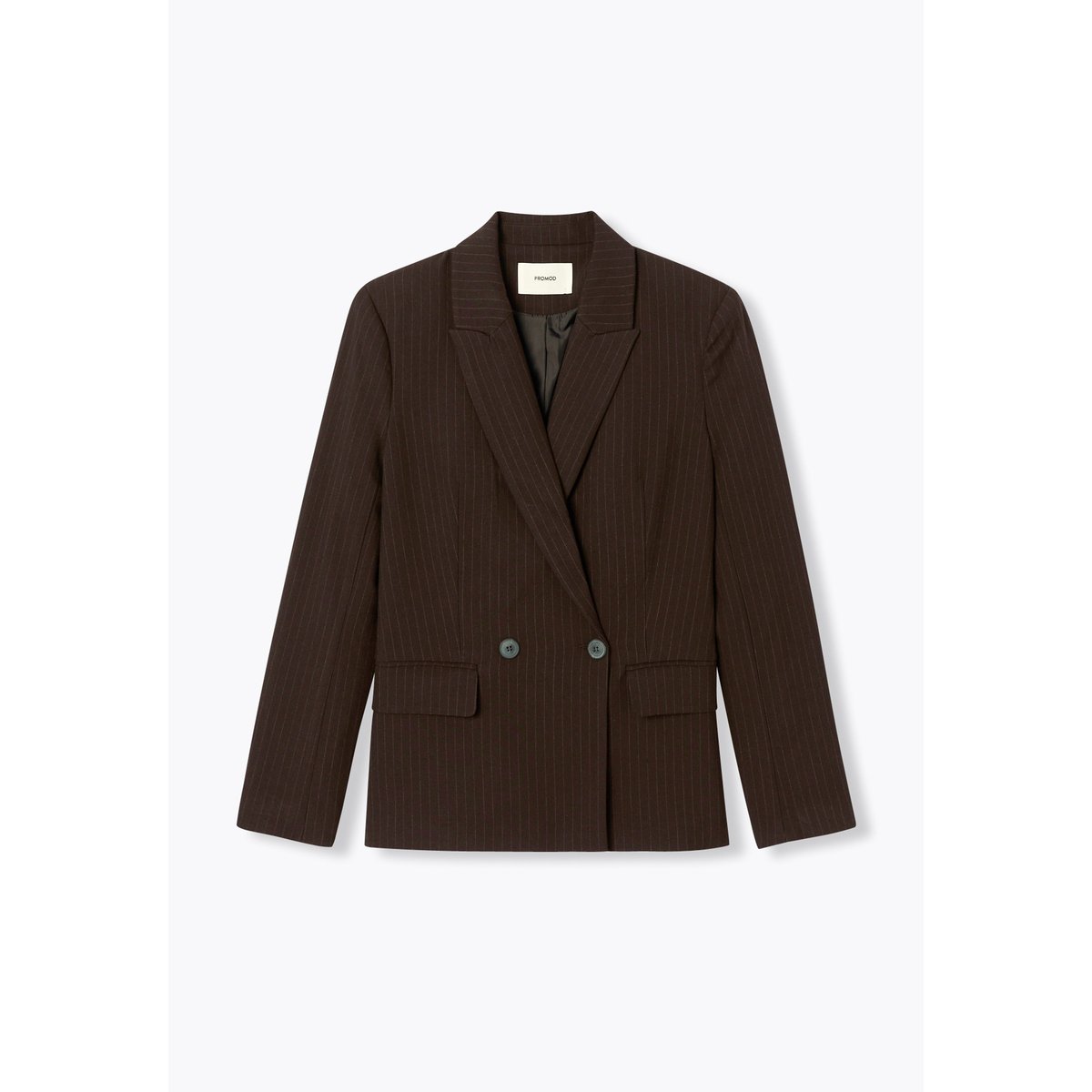 Veste de tailleur rayée marron, PROMOD