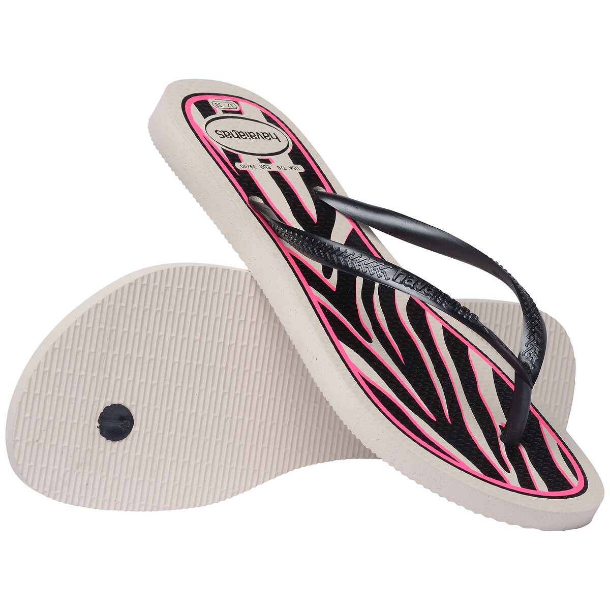 Teenslippers HAV SLIM ANIMALS wit/roze/zwart, HAVAIANAS