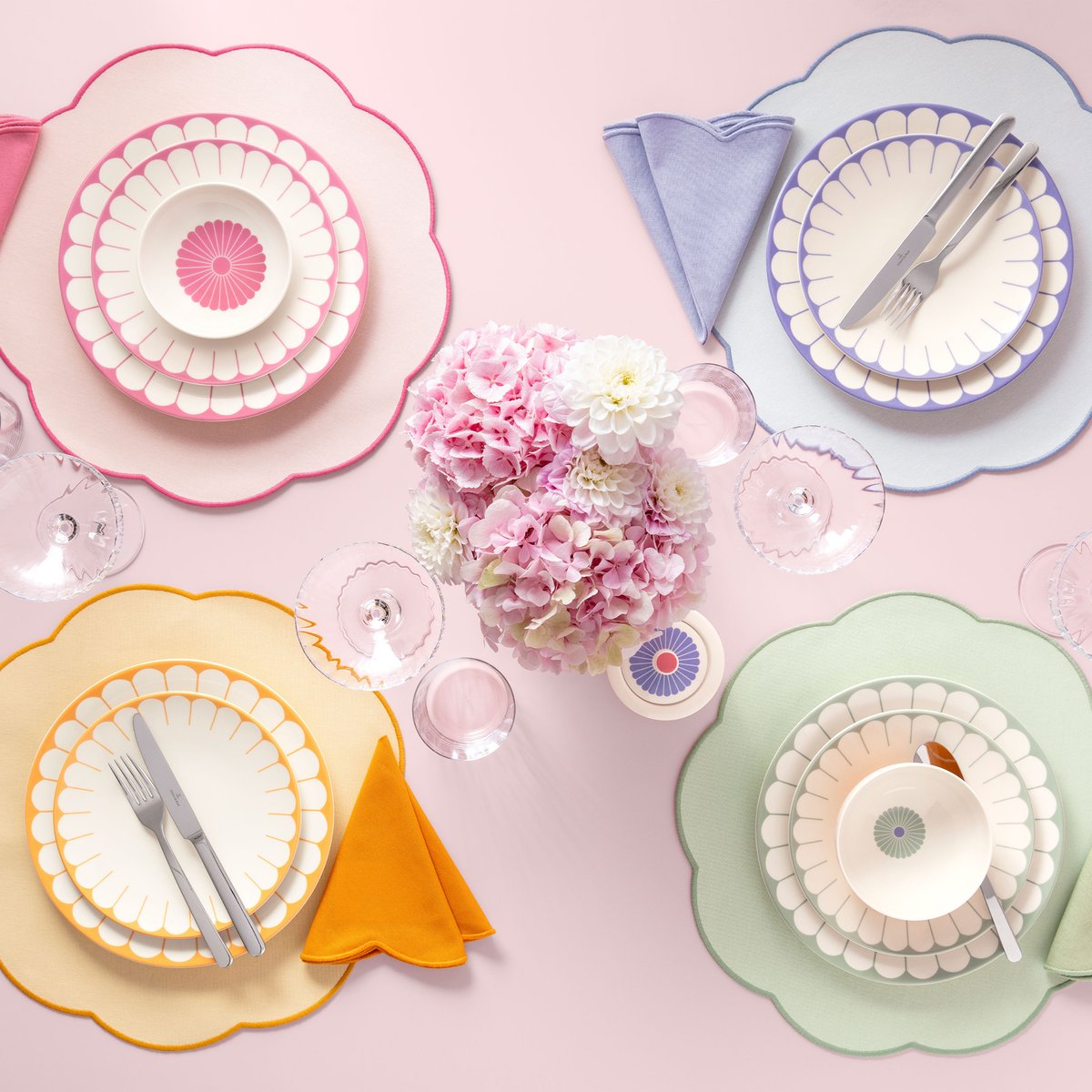 Serviette, 2 Pièces FLEUR jaune, VILLEROY & BOCH
