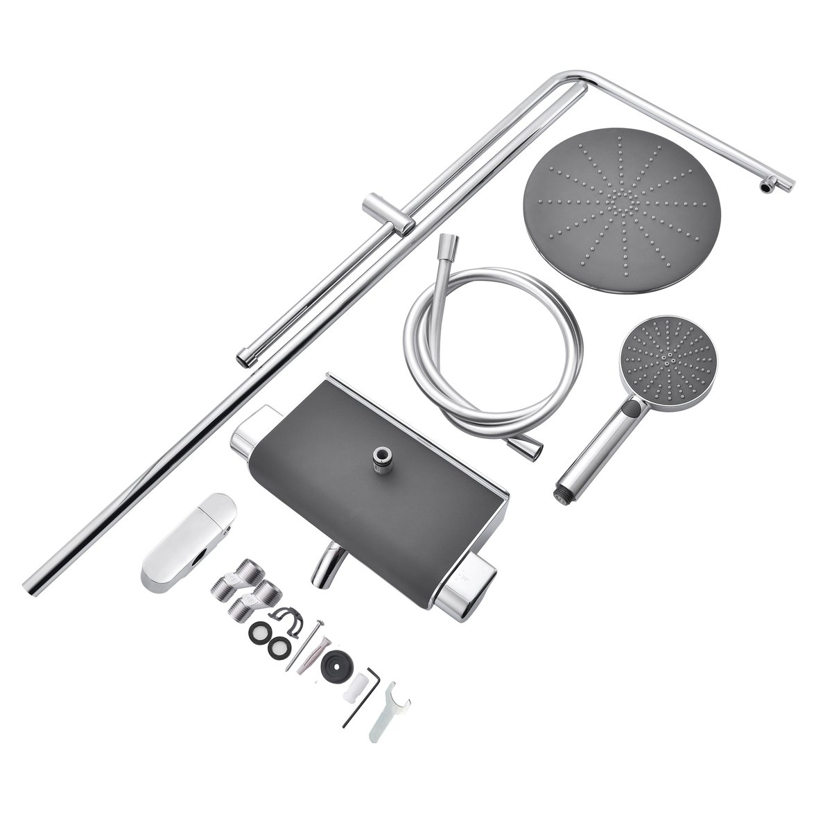 Lot de 2 colonnes de douche/bain thermostatique, EASY chrome, SENSEA