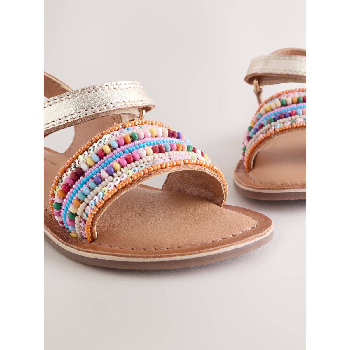 Sandales en cuir à scratch multi-couleurs, NEXT