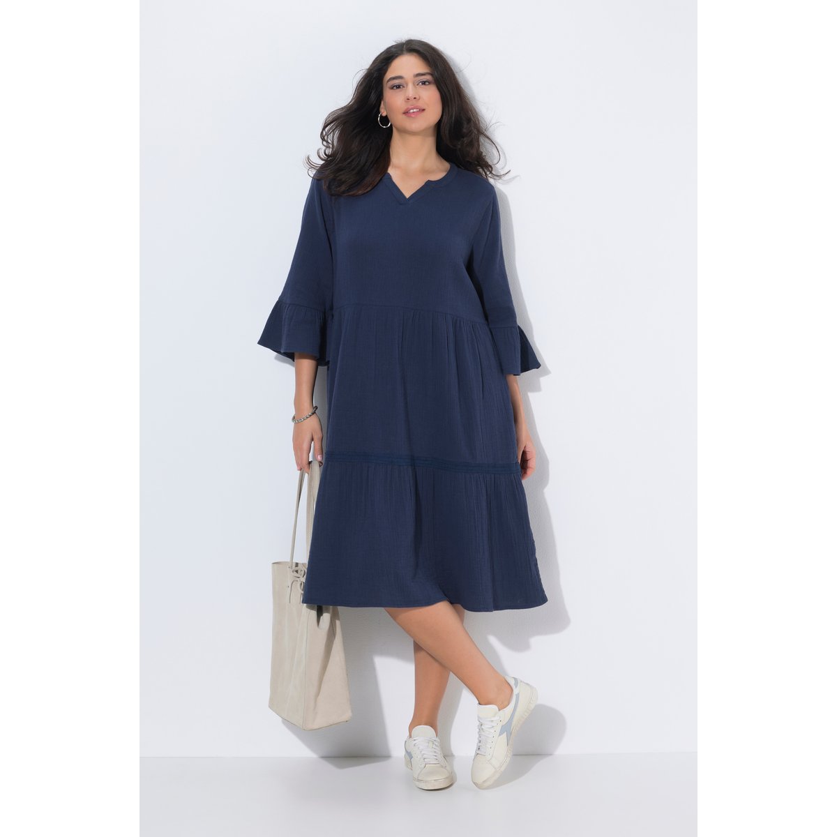 Robe en mousseline marine, ULLA POPKEN