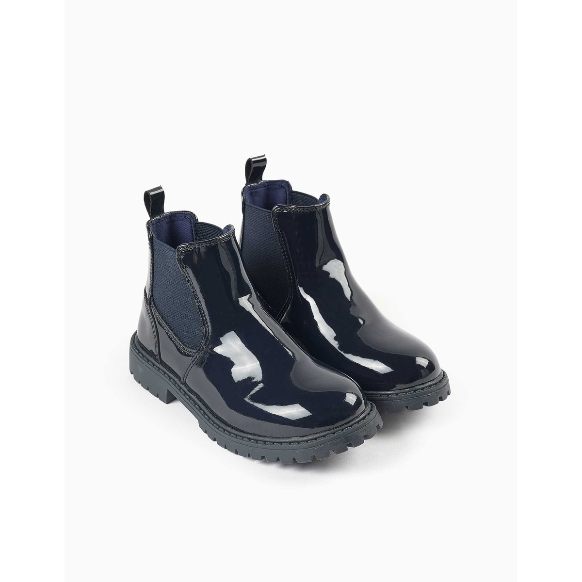 Bottines Chelsea vernies avec semelle antidérapante bleu, ZIPPY