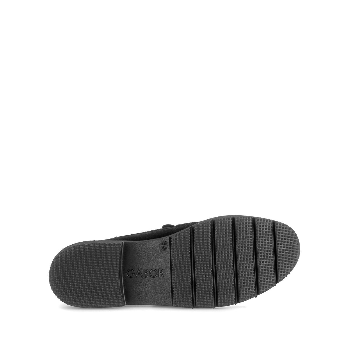 Mocassins en cuir à talon décroché noir velours, GABOR