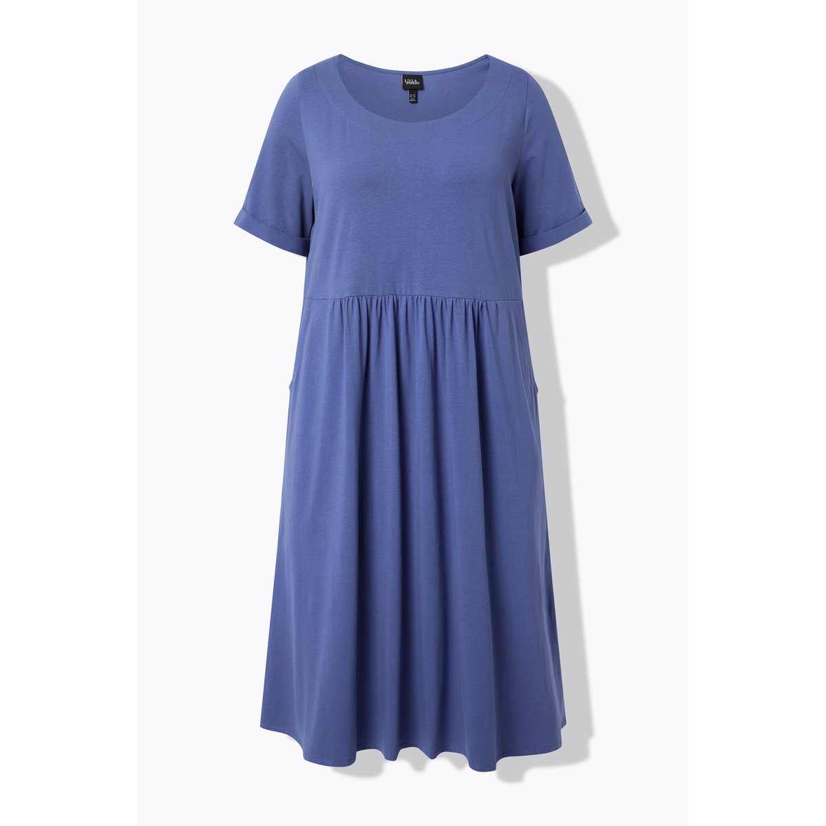 Robe midi en jersey. Décolleté bleu atlantique, ULLA POPKEN