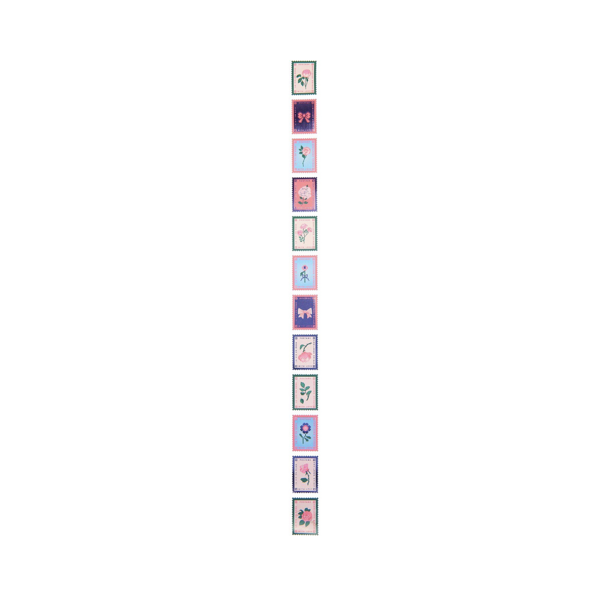 Mini autocollants La Vie en Rose Timbres-poste 120 pcs couleur unique, RICO DESIGN