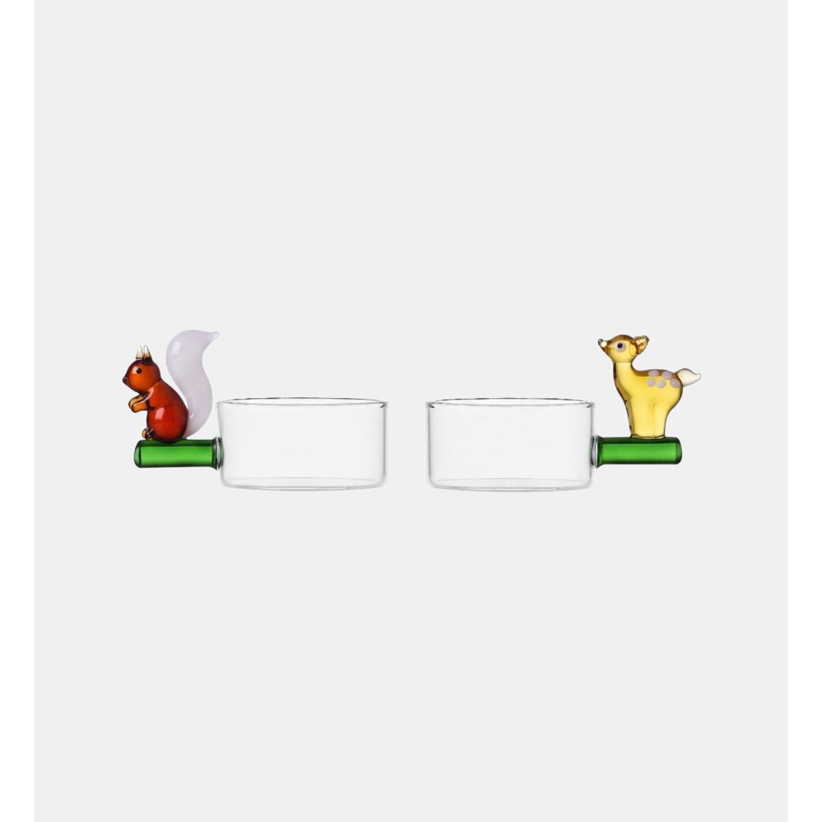 Lot de 2 bougies chauffe-plat écureuil et faon multicolore, ICHENDORF MILANO